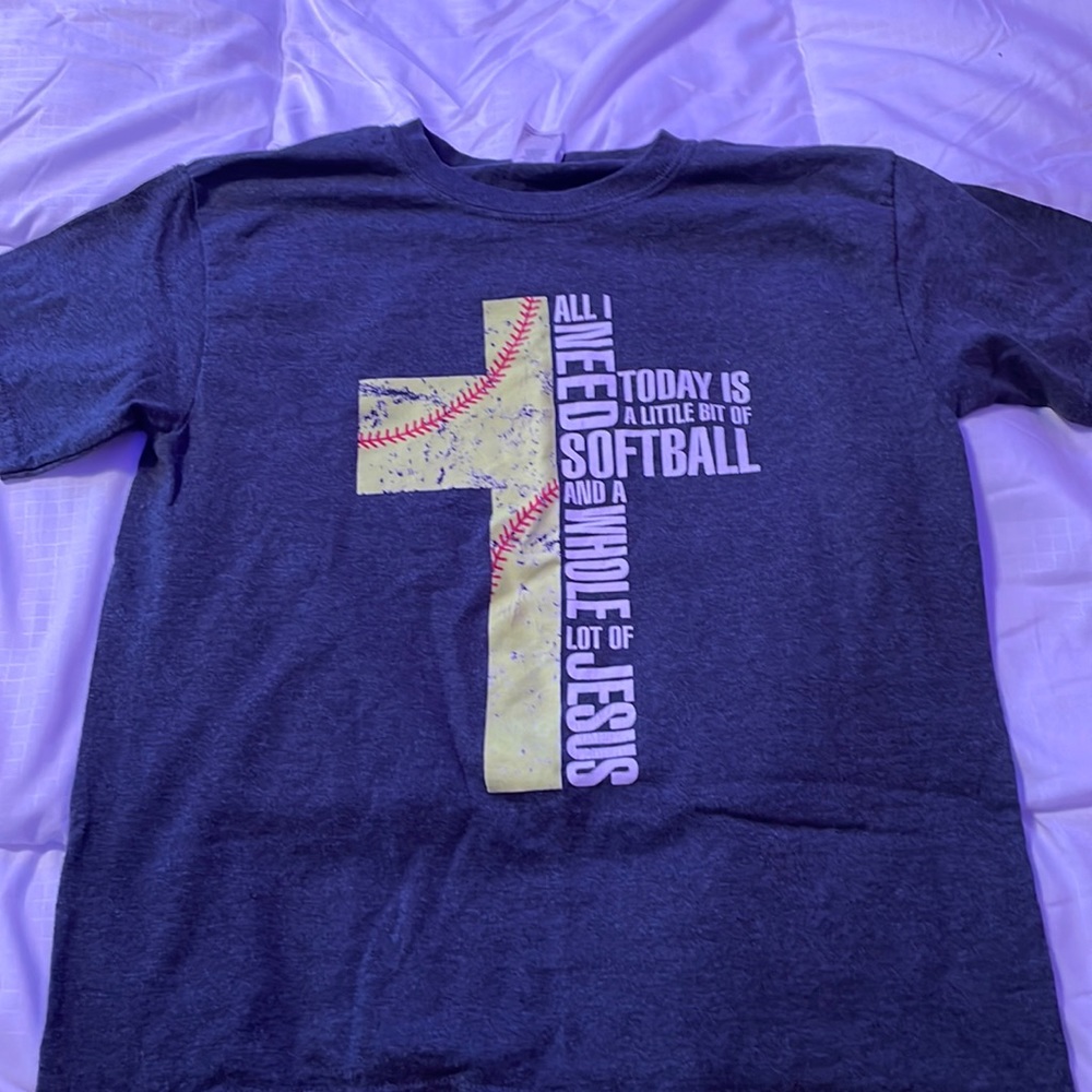 youth medium softball t-shirt slightly worn!